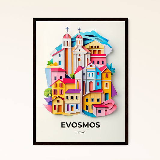 Vivid Evosmos, Greece - a paper cut of a city with a church