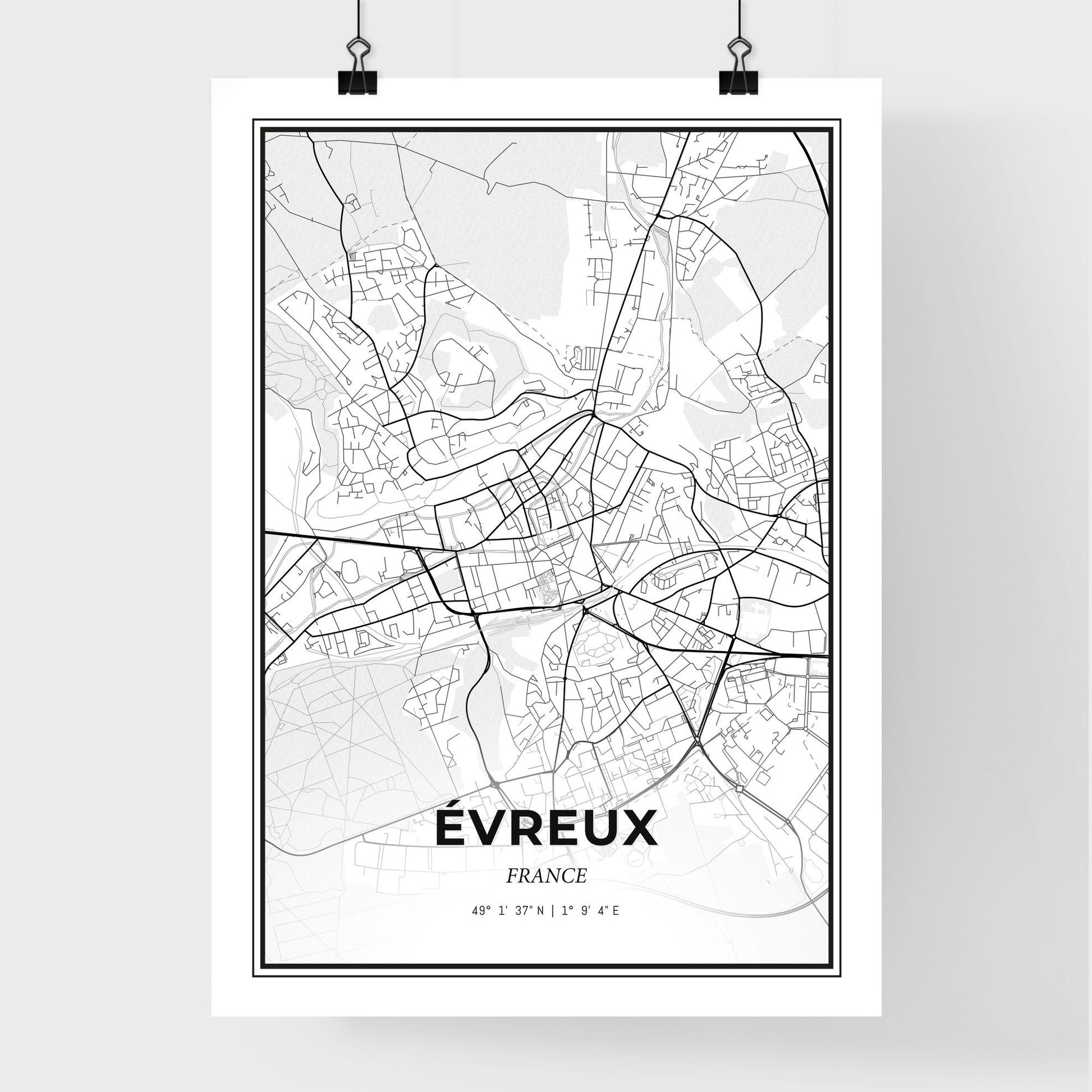 Évreux France - Premium City Map Poster