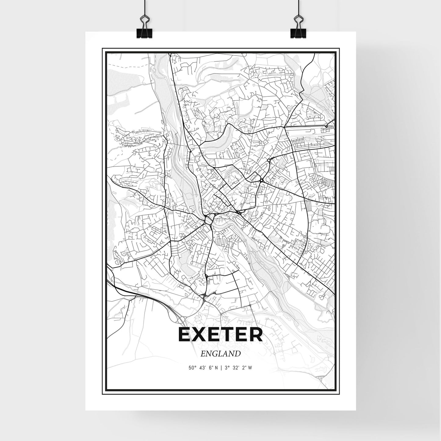 Exeter England - Premium City Map Poster