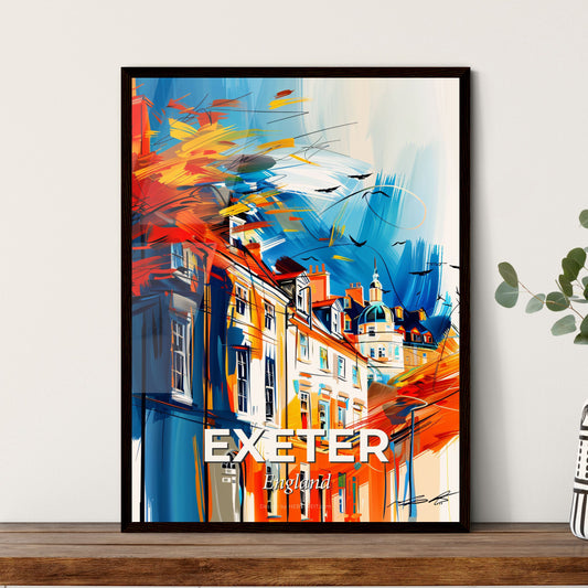 Vibrant Exeter, England - A Painting Of A Building