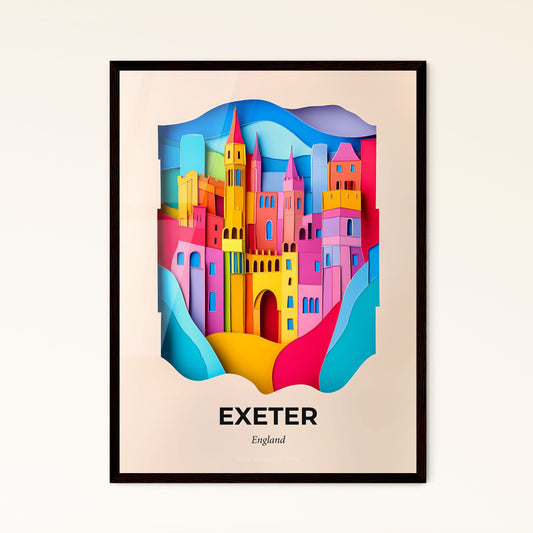 Vivid Exeter, England - a colorful city with a castle in the middle