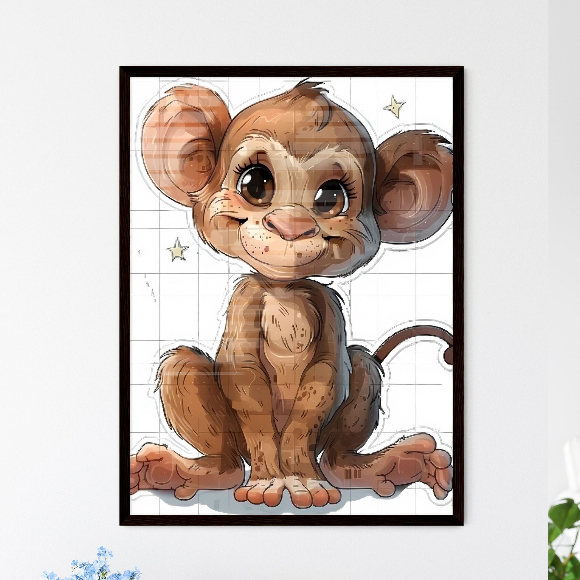 Mischievous Monkey Sticker: Humorous Wall Art