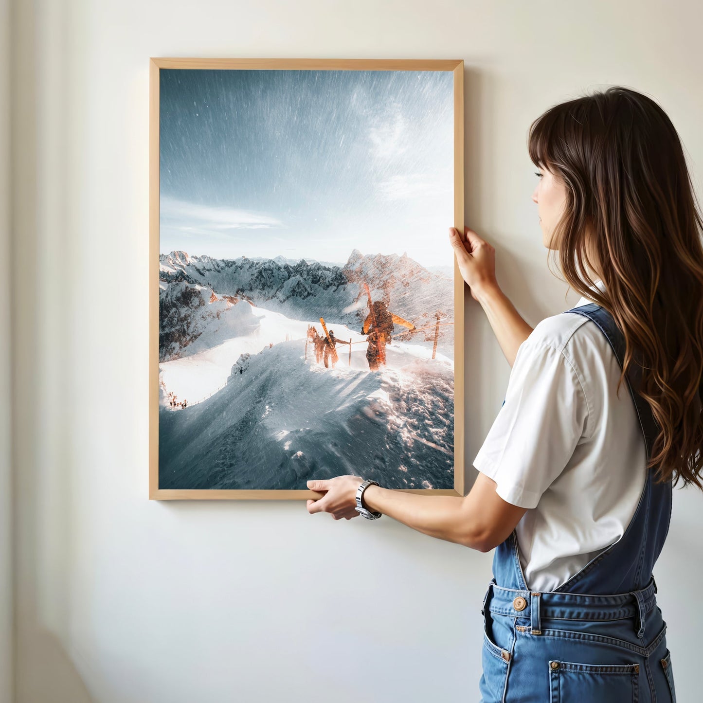 Skiers on Vallée Blanche – Chamonix Wall Art Print