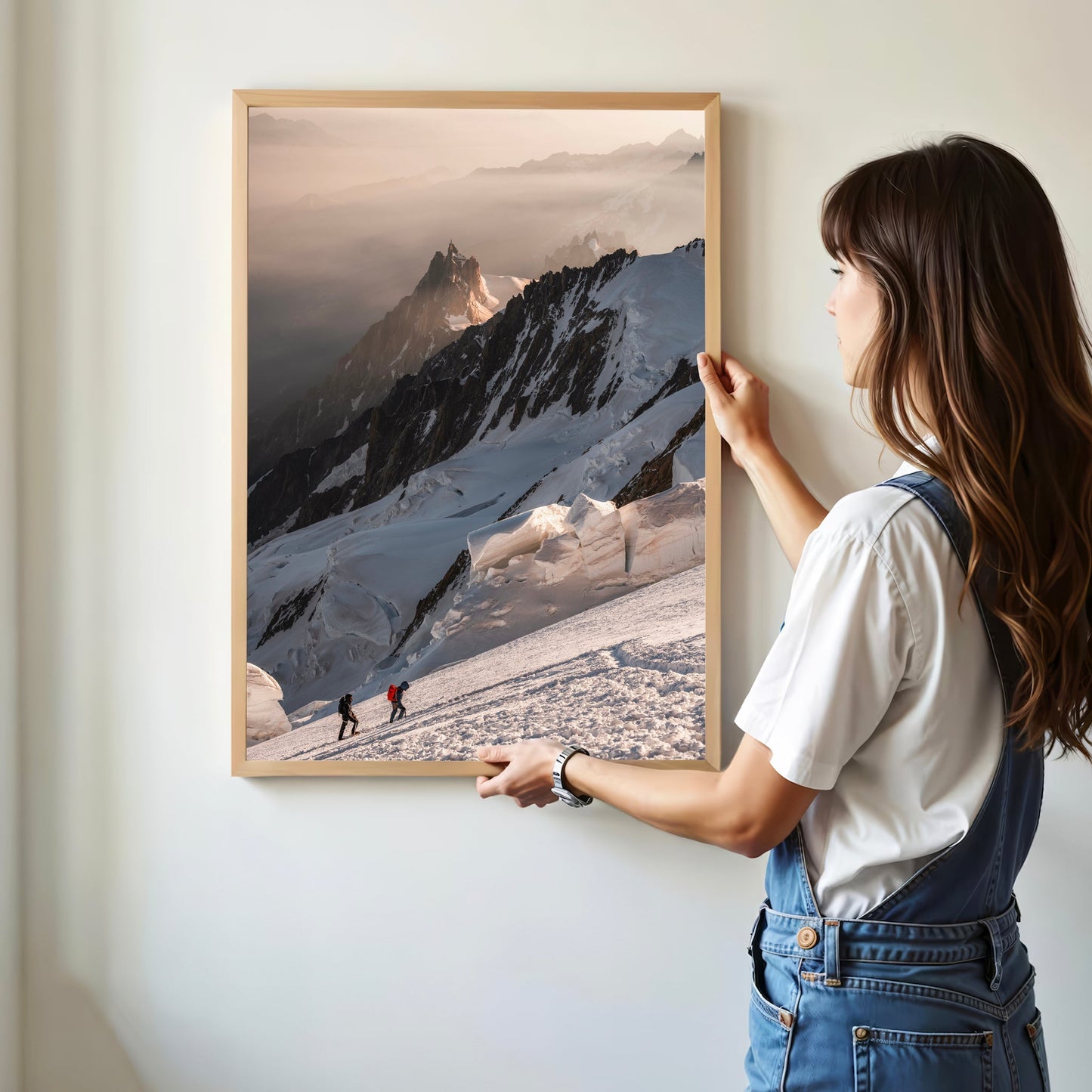 Mountaineers on Mont Blanc Print – Alpine Adventure Wall Art