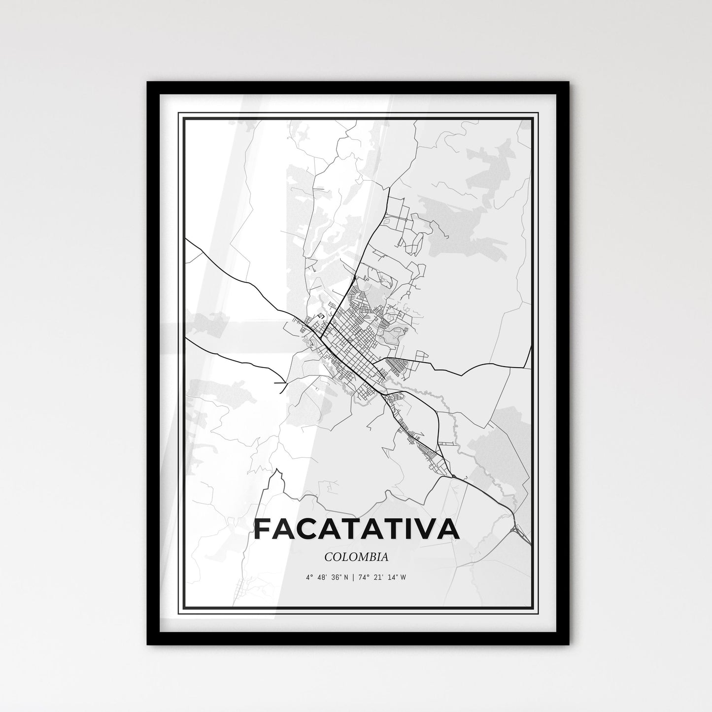 Facatativa Colombia - Scandinavian Style City Map for Modern Home Decor