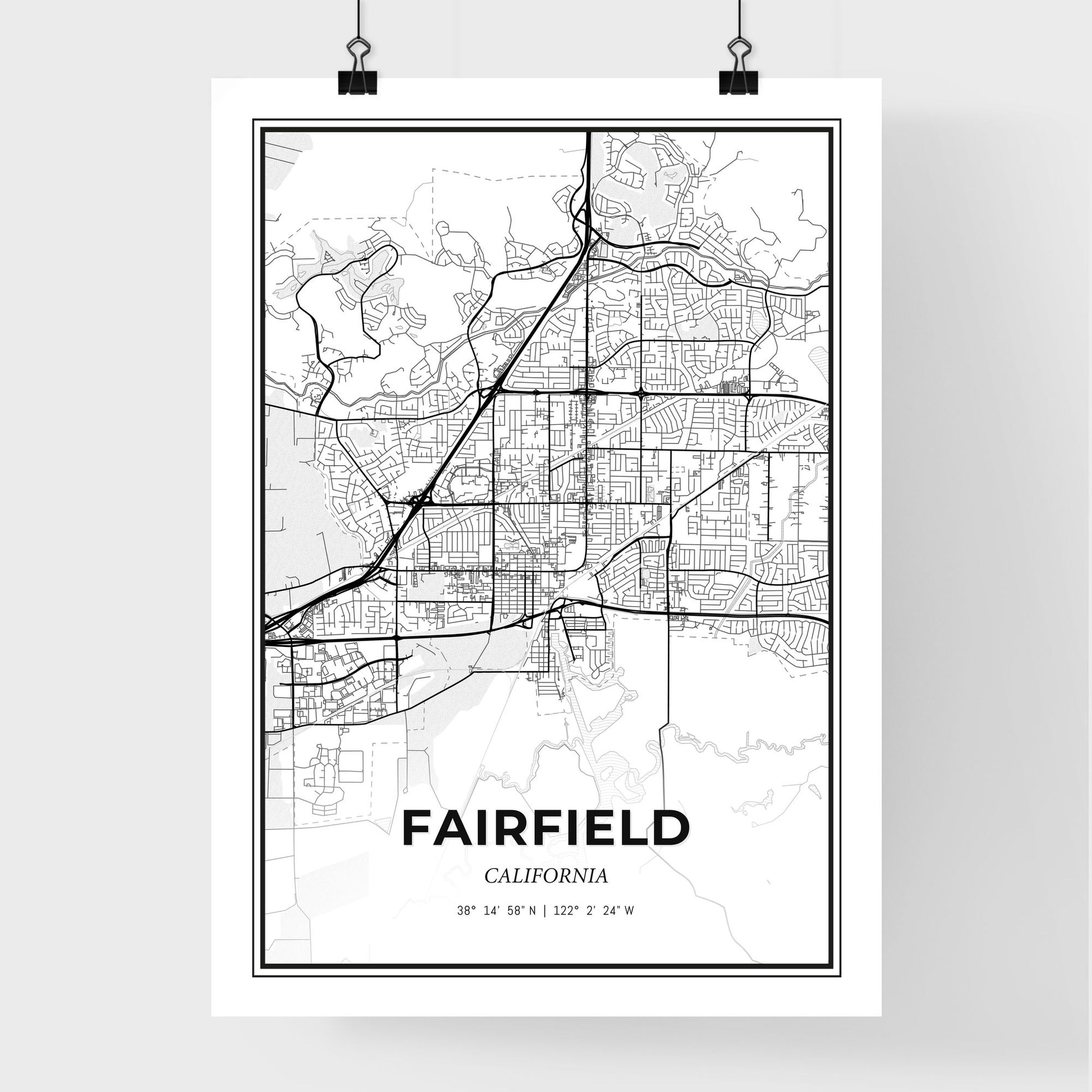 Fairfield California - Premium City Map Poster