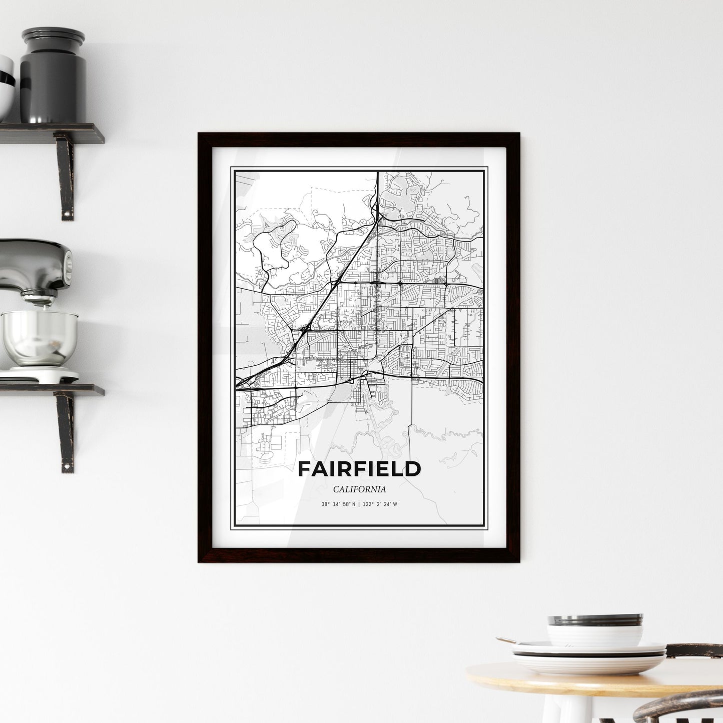 Fairfield California - Minimal City Map