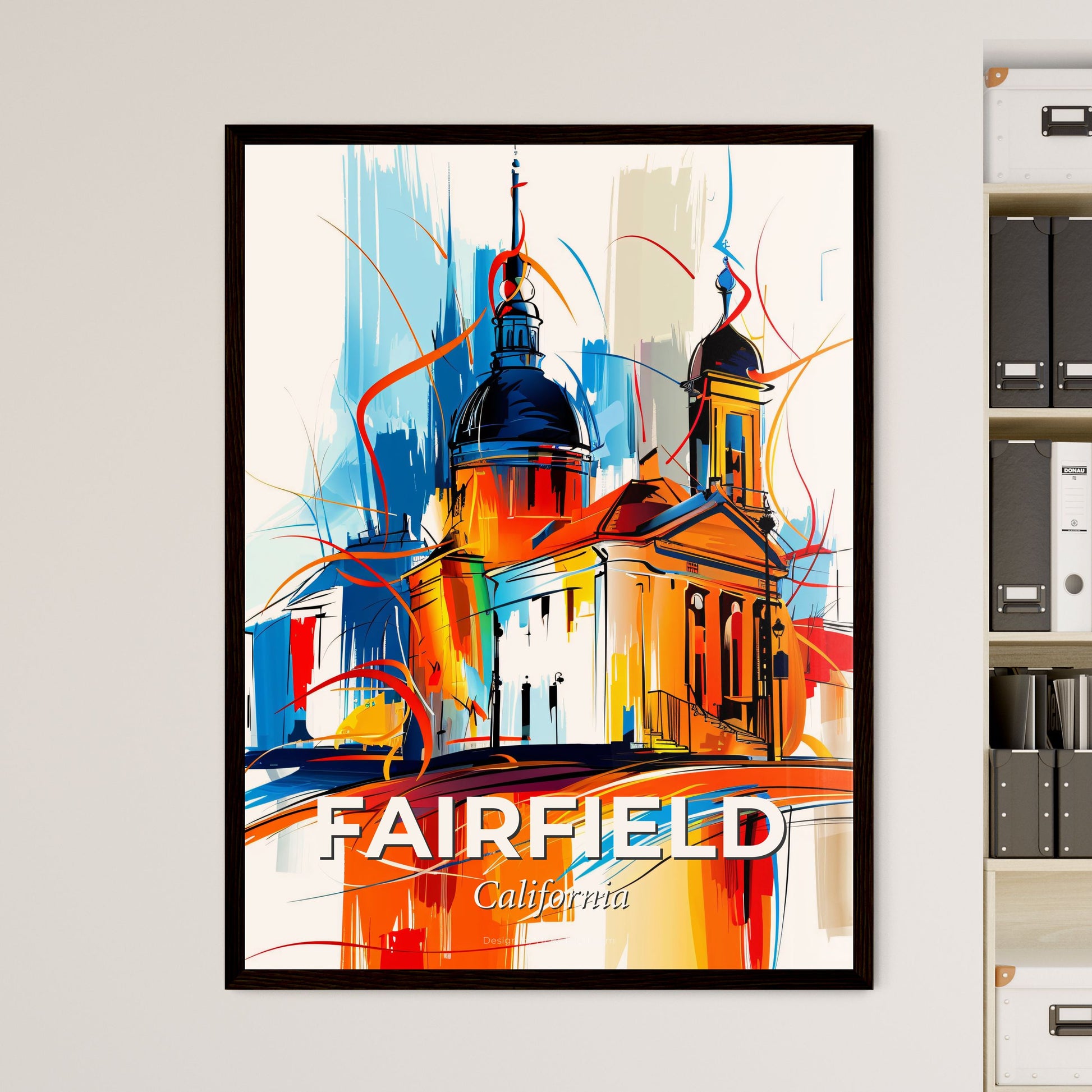 Vibrant Fairfield, California - A Painting Of A Building