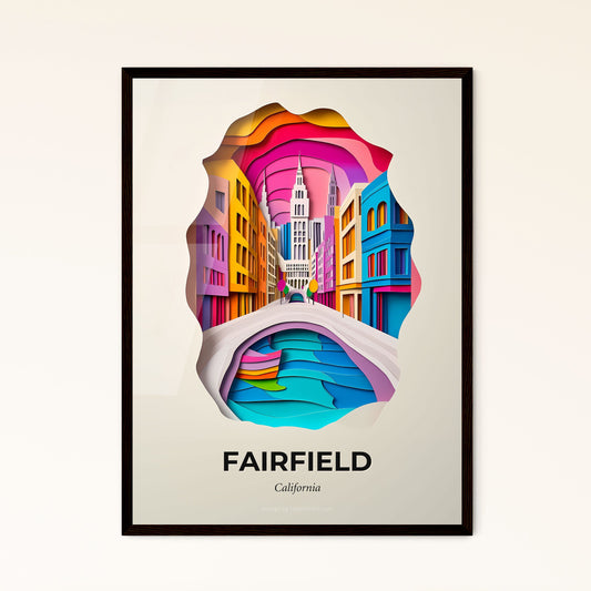 Vivid Fairfield, California - a paper cut of a city with a bridge