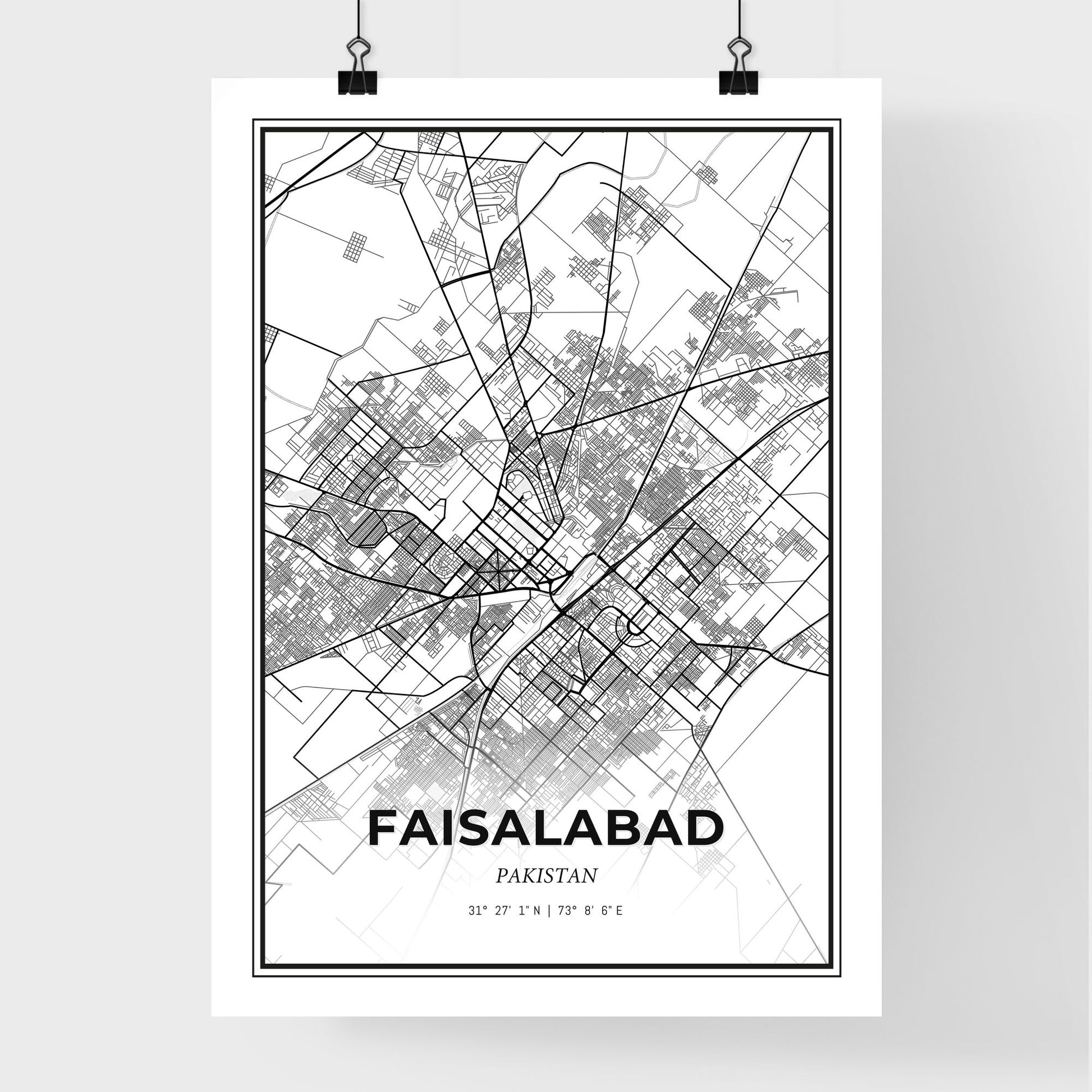 Faisalabad Pakistan - Premium City Map Poster