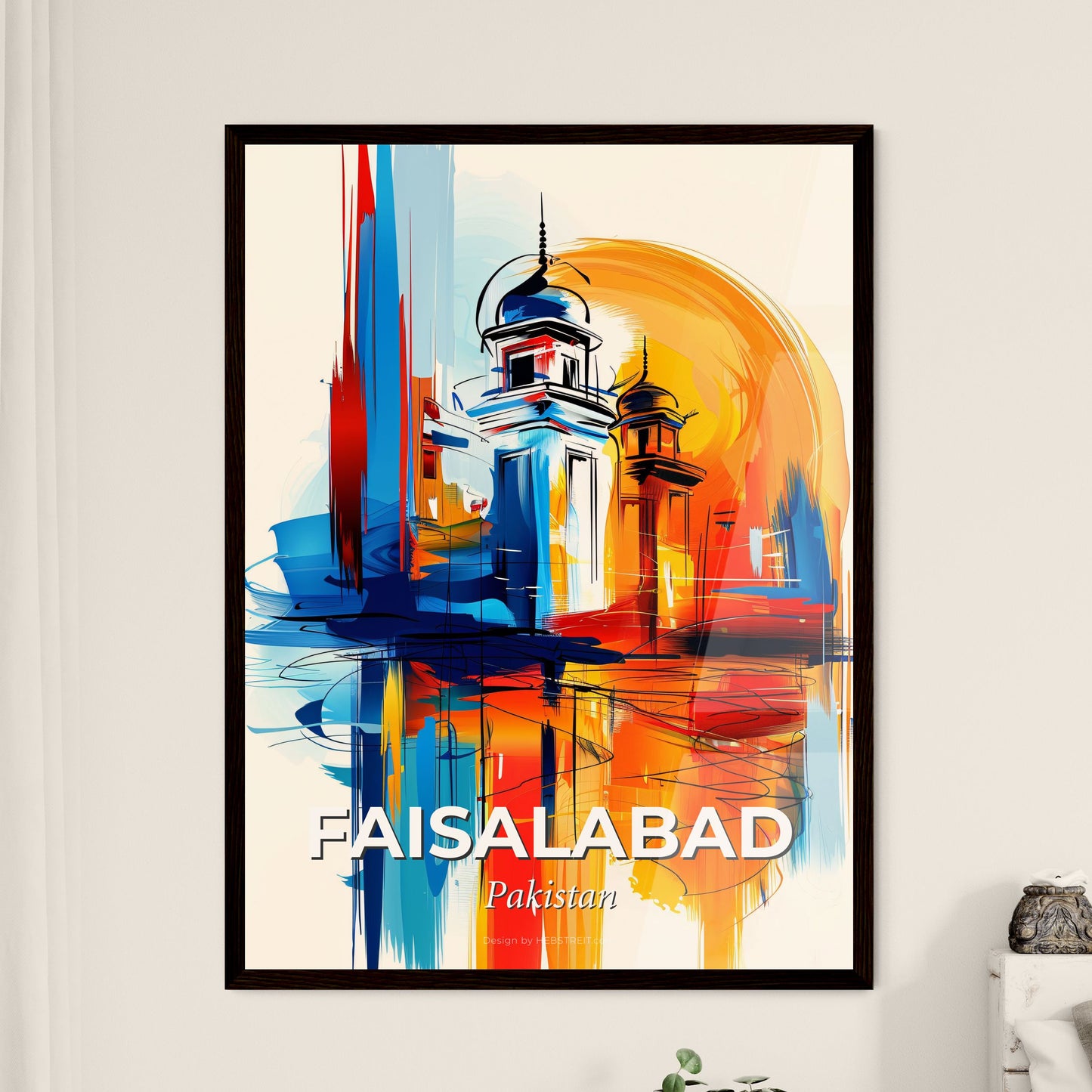 Vibrant Faisalabad, Pakistan - A Painting Of A Building