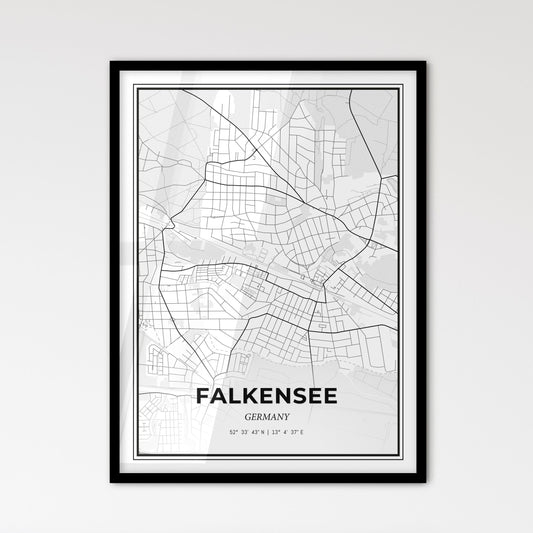 Falkensee Germany - Scandinavian Style City Map for Modern Home Decor