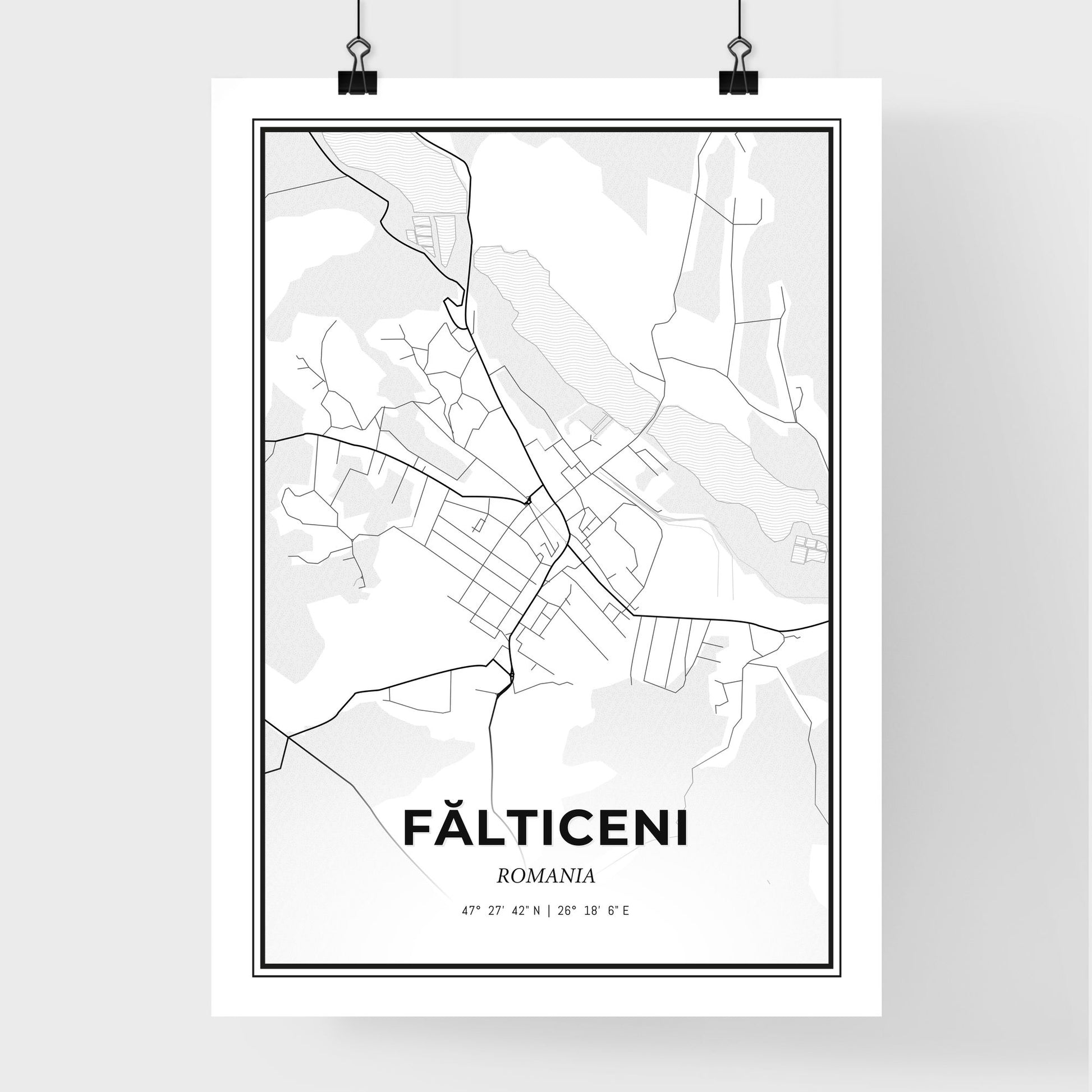 Fălticeni Romania - Premium City Map Poster