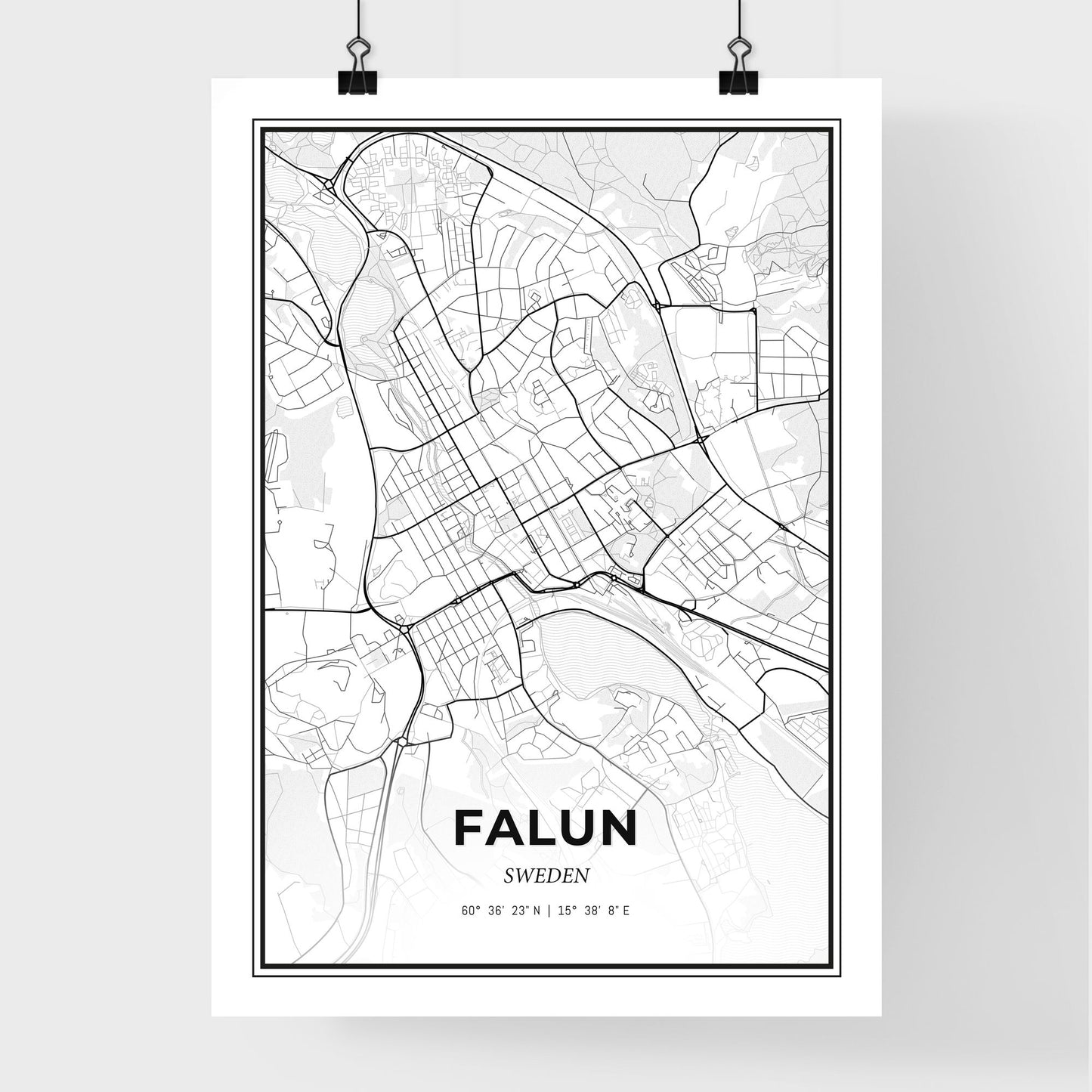 Falun Sweden - Premium City Map Poster