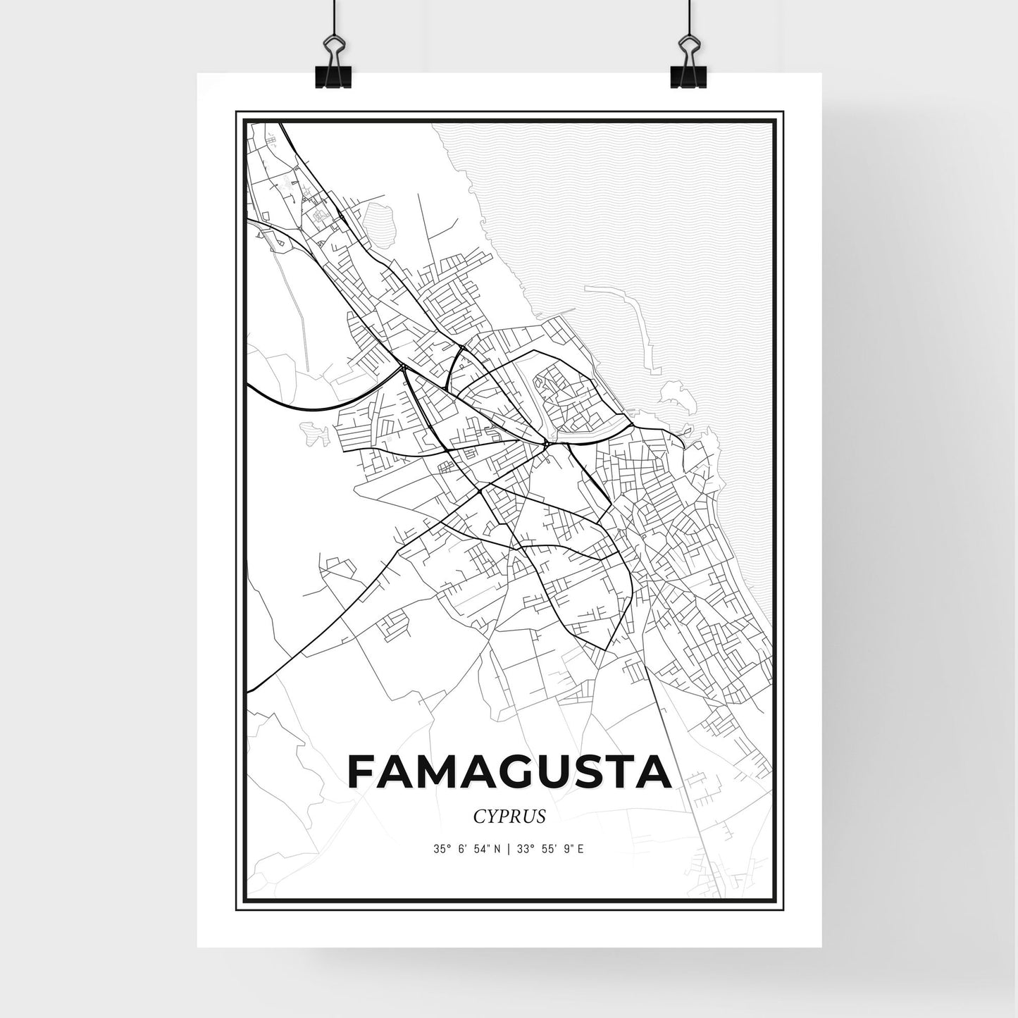 Famagusta   Cyprus - Premium City Map Poster