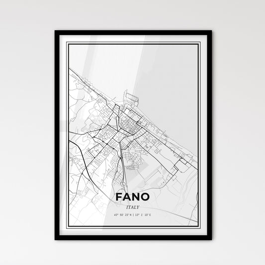 Fano Italy - Scandinavian Style City Map for Modern Home Decor