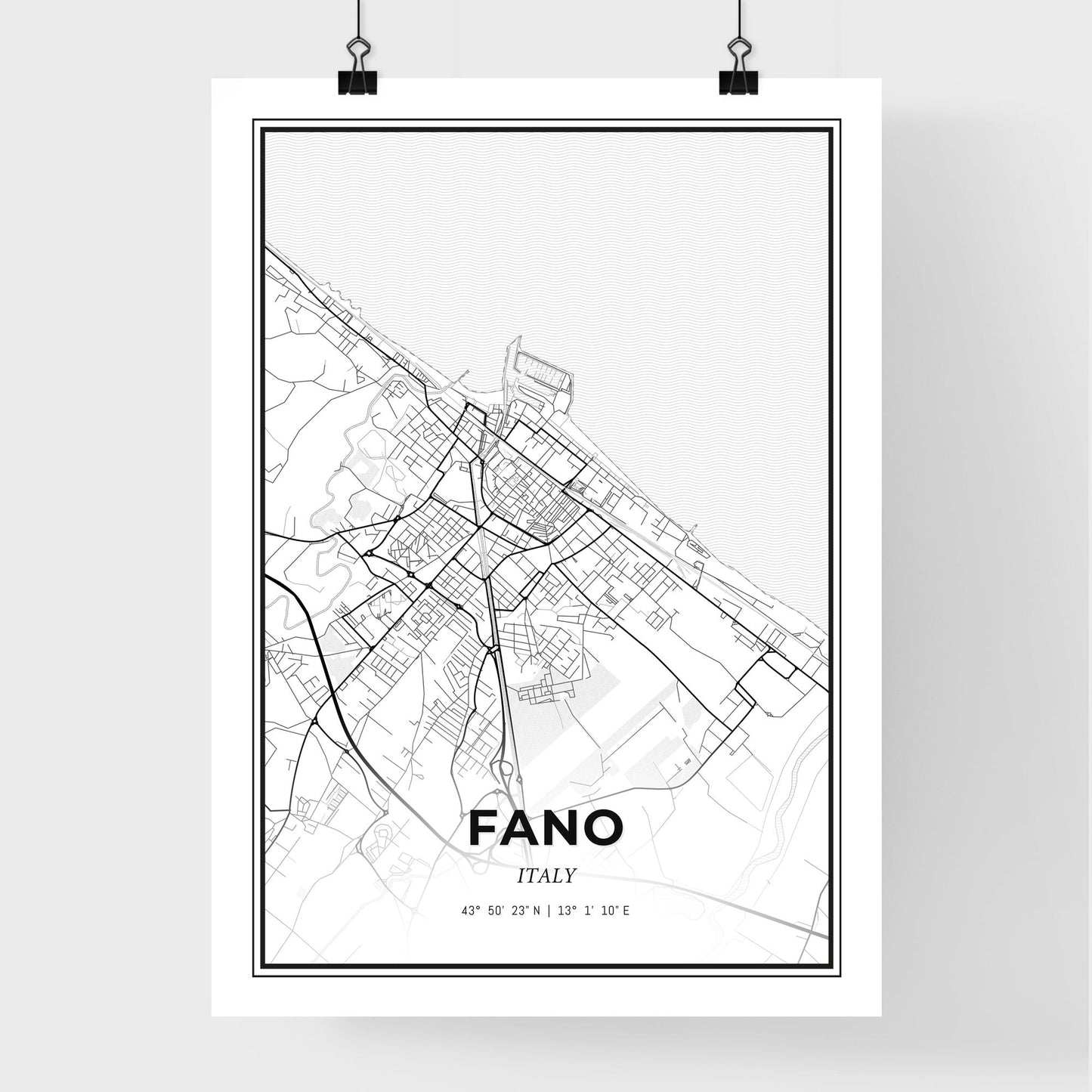 Fano Italy - Premium City Map Poster