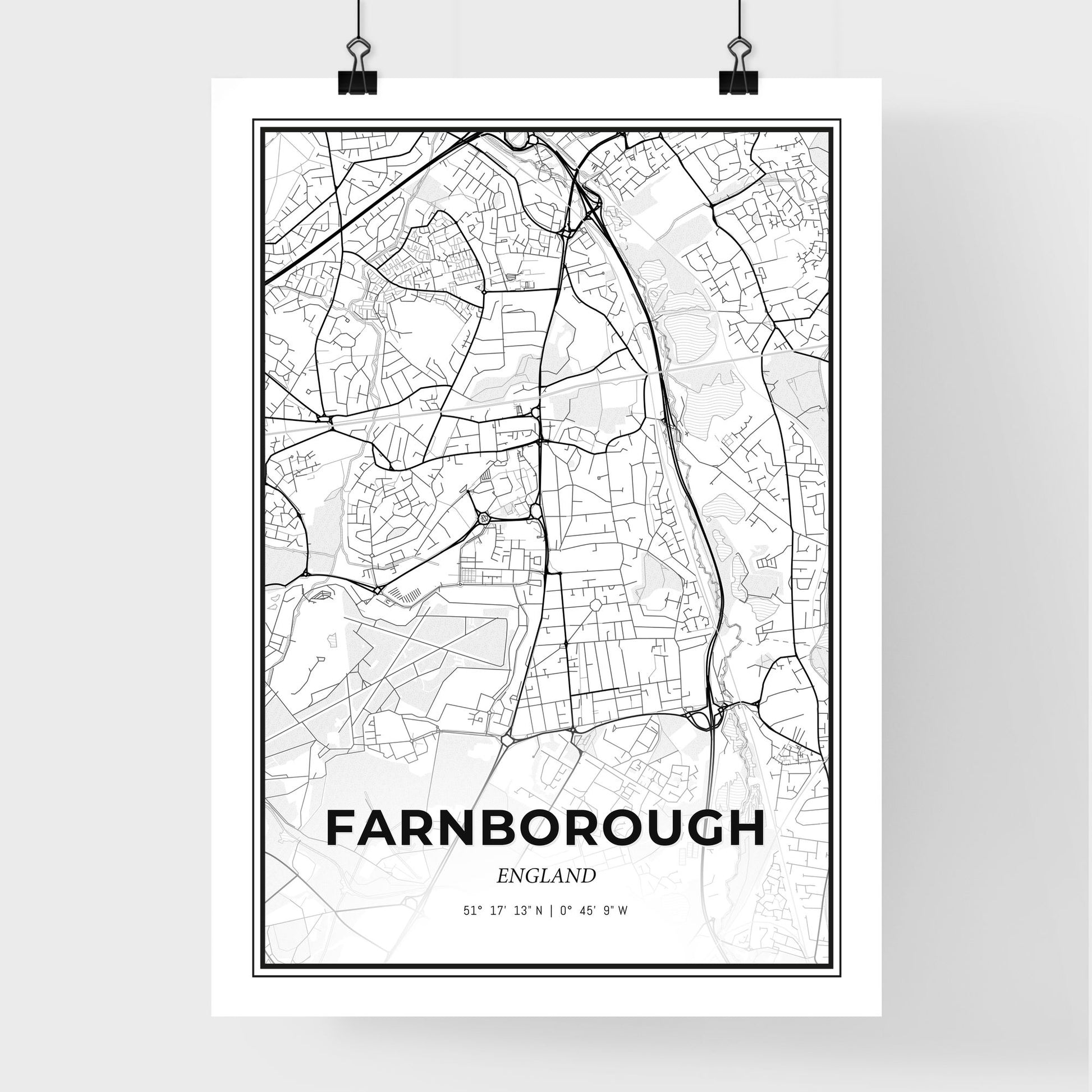 Farnborough England - Premium City Map Poster