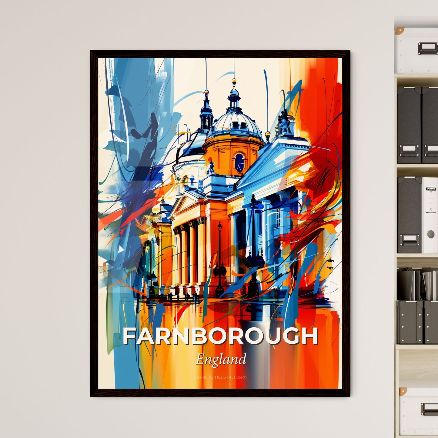 Vibrant Farnborough, England - A Painting Of A Building