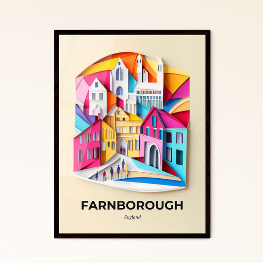 Vivid Farnborough, England - a paper cut of a city with people walking