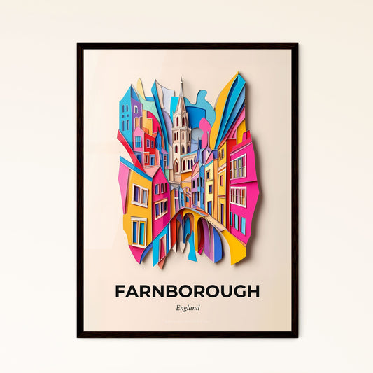 Vivid Farnborough, England - a colorful city with a clock on the wall