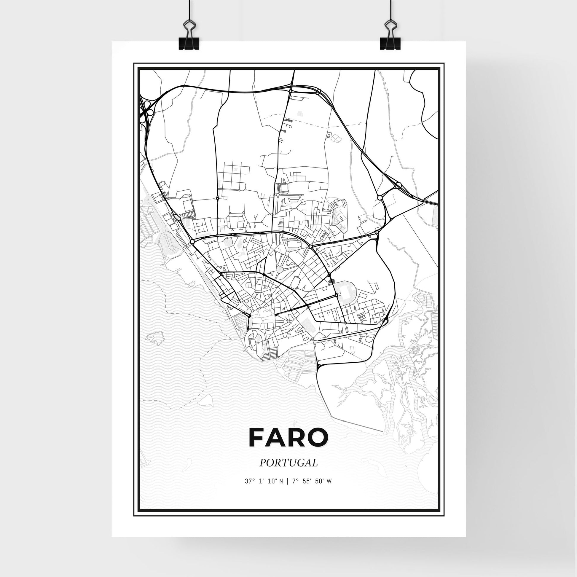 Faro Portugal - Premium City Map Poster