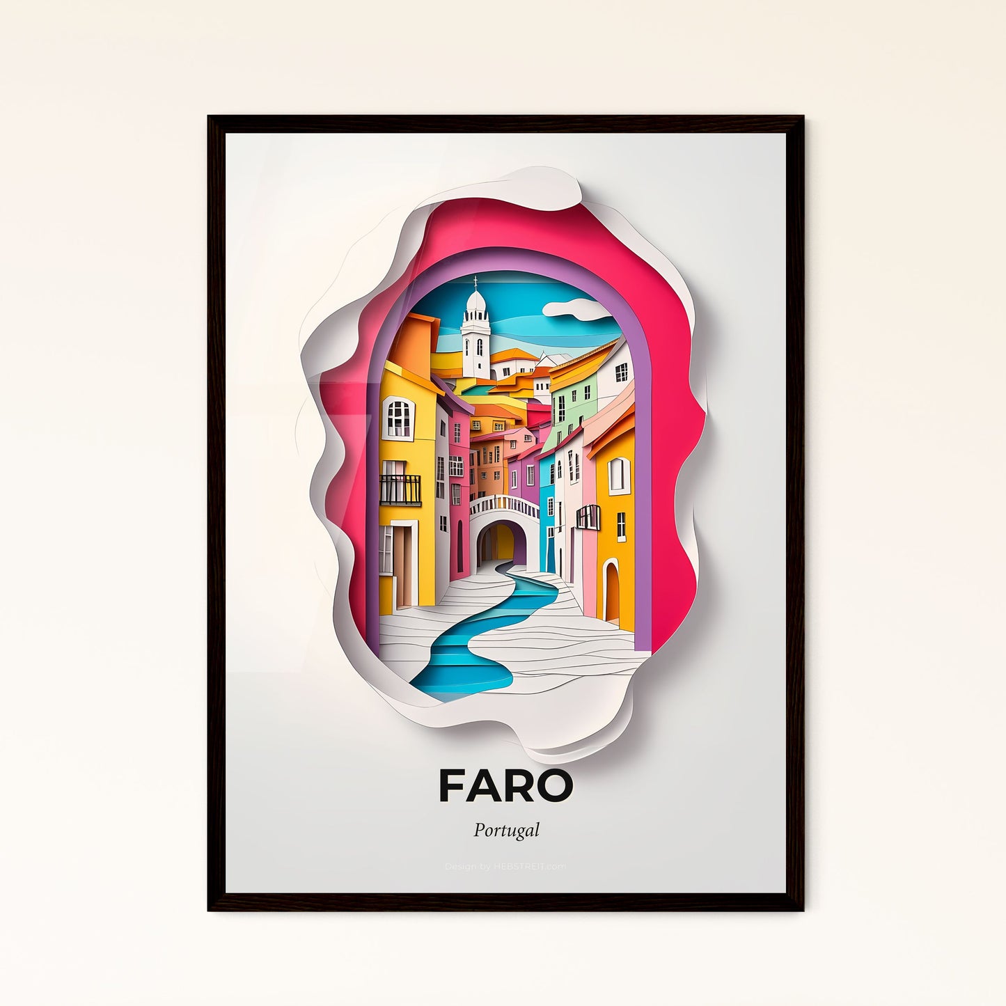 Vivid Faro, Portugal - a paper cut of a city with a river