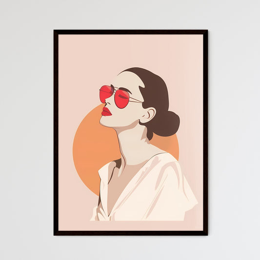 Minimalist Art Illustration of Woman Wearing - Framed Art Print