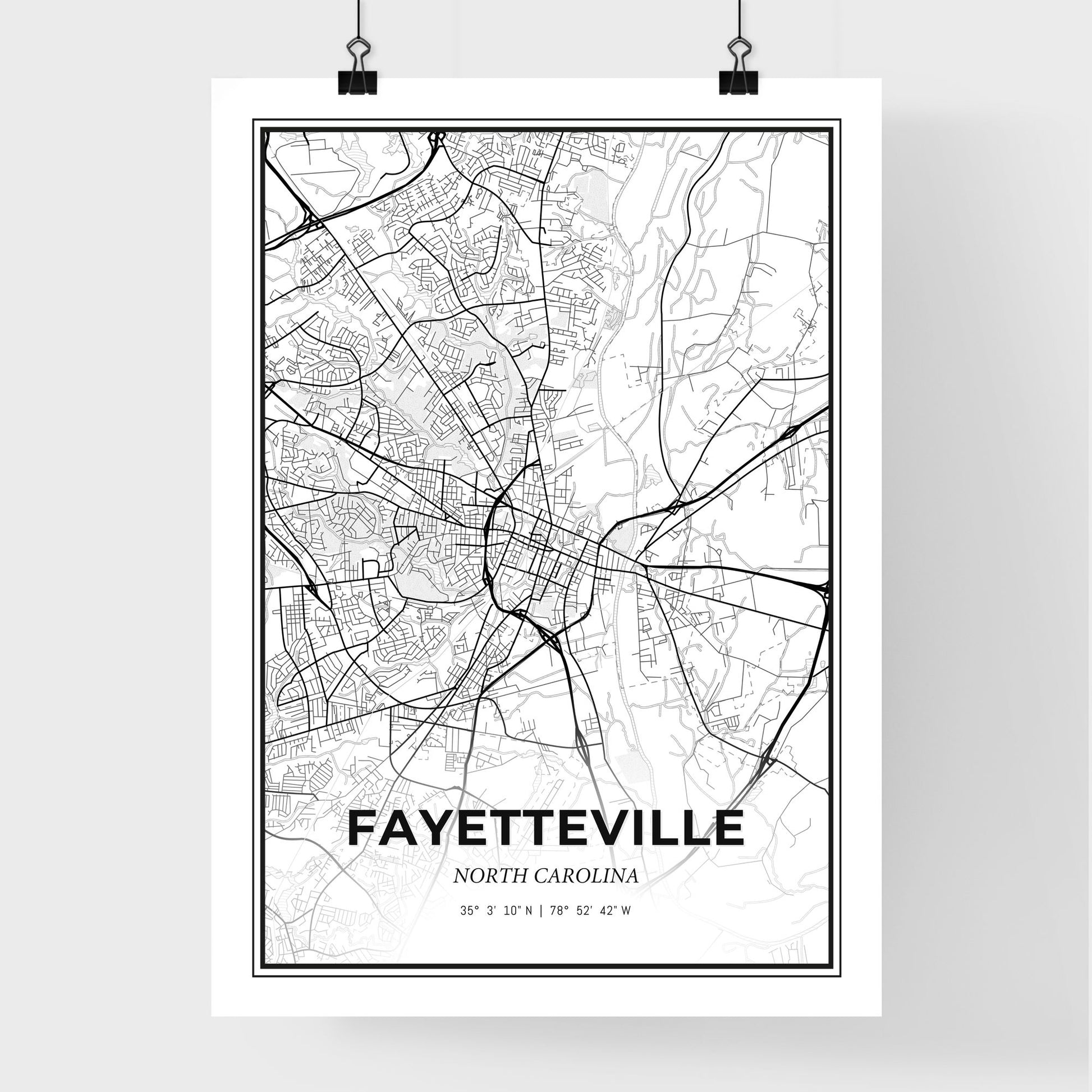 Fayetteville North Carolina - Premium City Map Poster