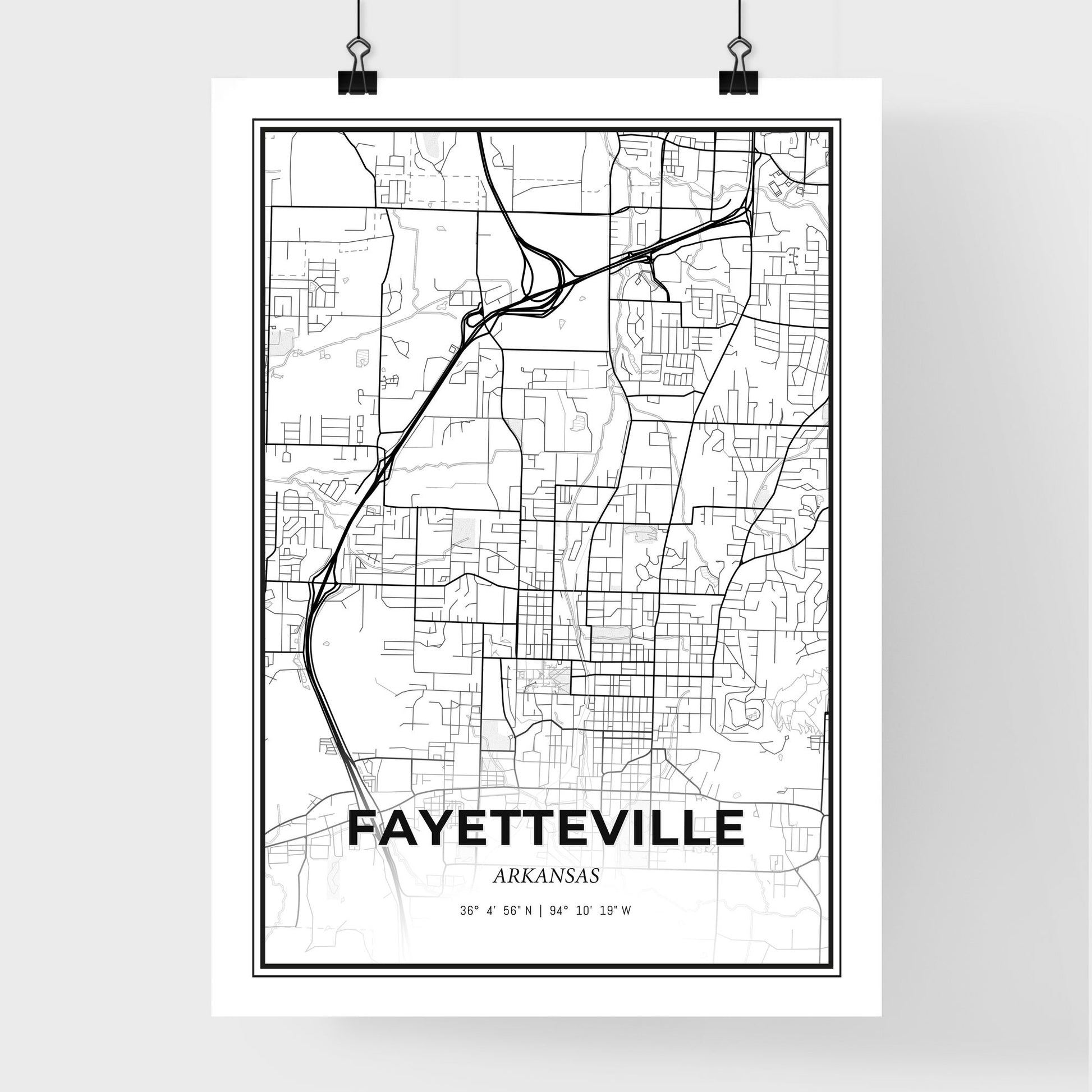 Fayetteville Arkansas - Premium City Map Poster