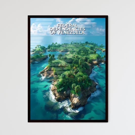 Oil Painting of Isla de Aves - Framed Art Print