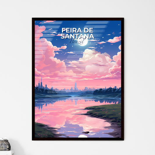 Vibrant Cityscape Artwork Depicting Feira de Santana Brazil Skyline by the River Default Title