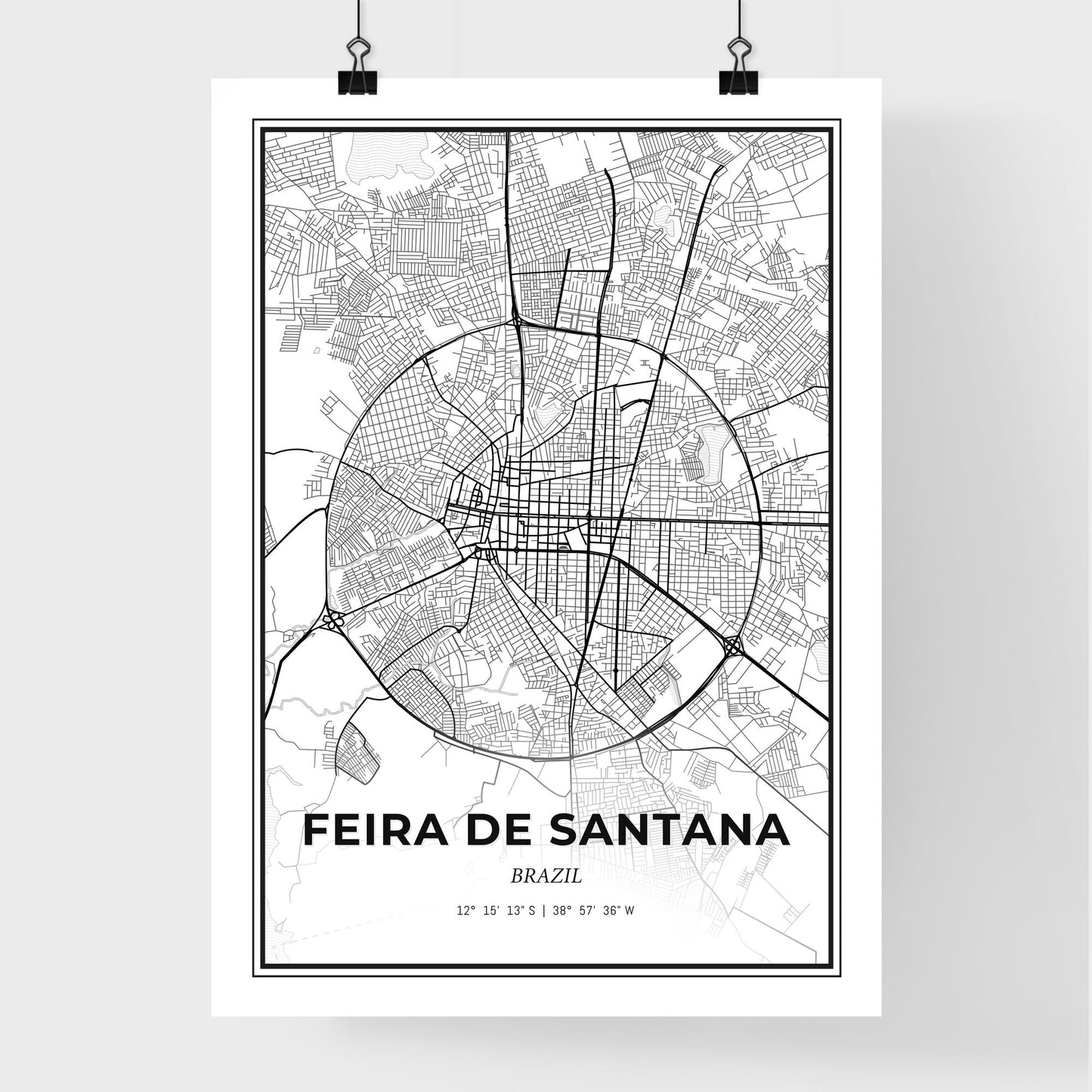 Feira de Santana Brazil - Premium City Map Poster