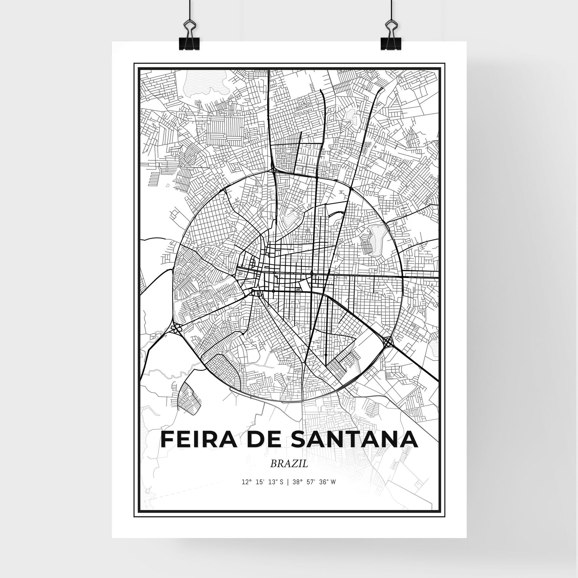 Feira de Santana Brazil - Premium City Map Poster