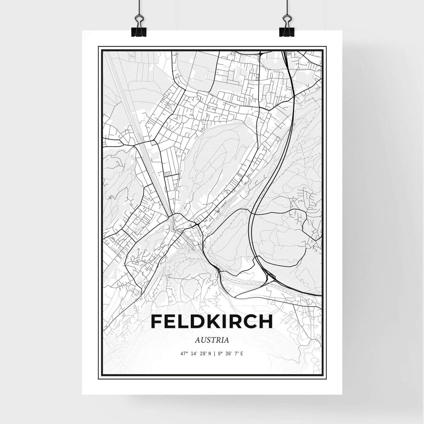 Feldkirch Austria - Premium City Map Poster