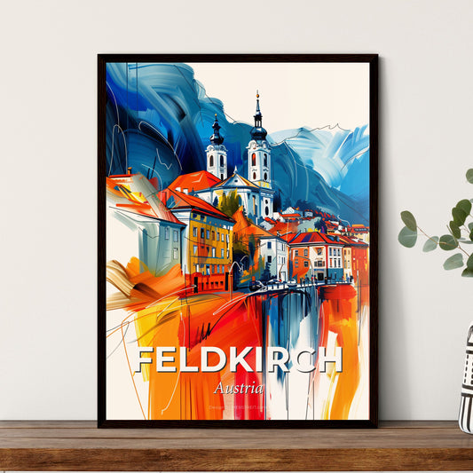 Vibrant Feldkirch, Austria - A Painting Of A Town