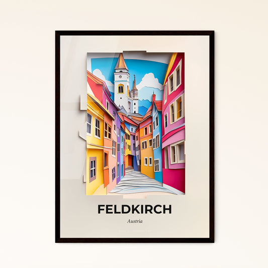 Vivid Feldkirch, Austria - a street with a clock tower