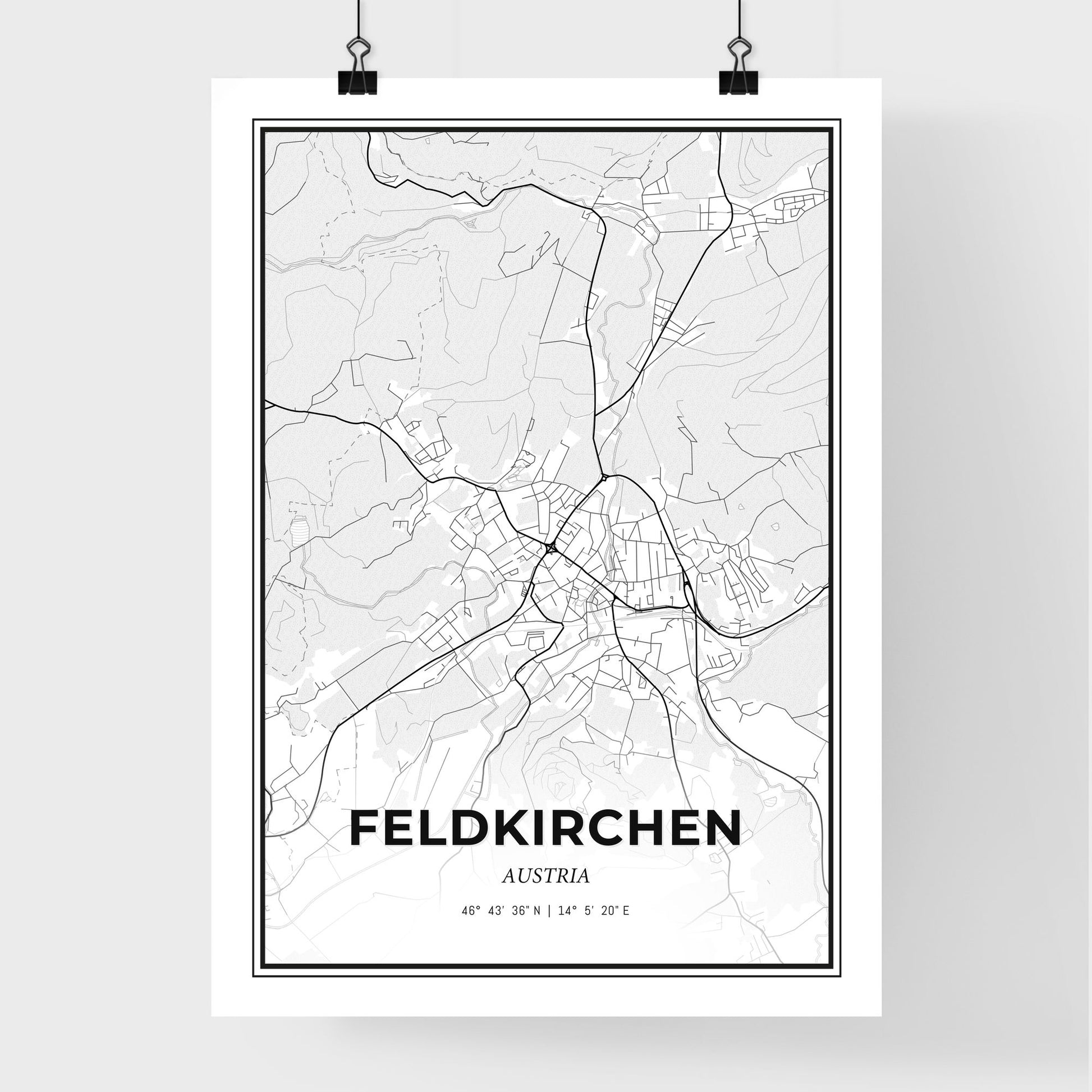 Feldkirchen Austria - Premium City Map Poster