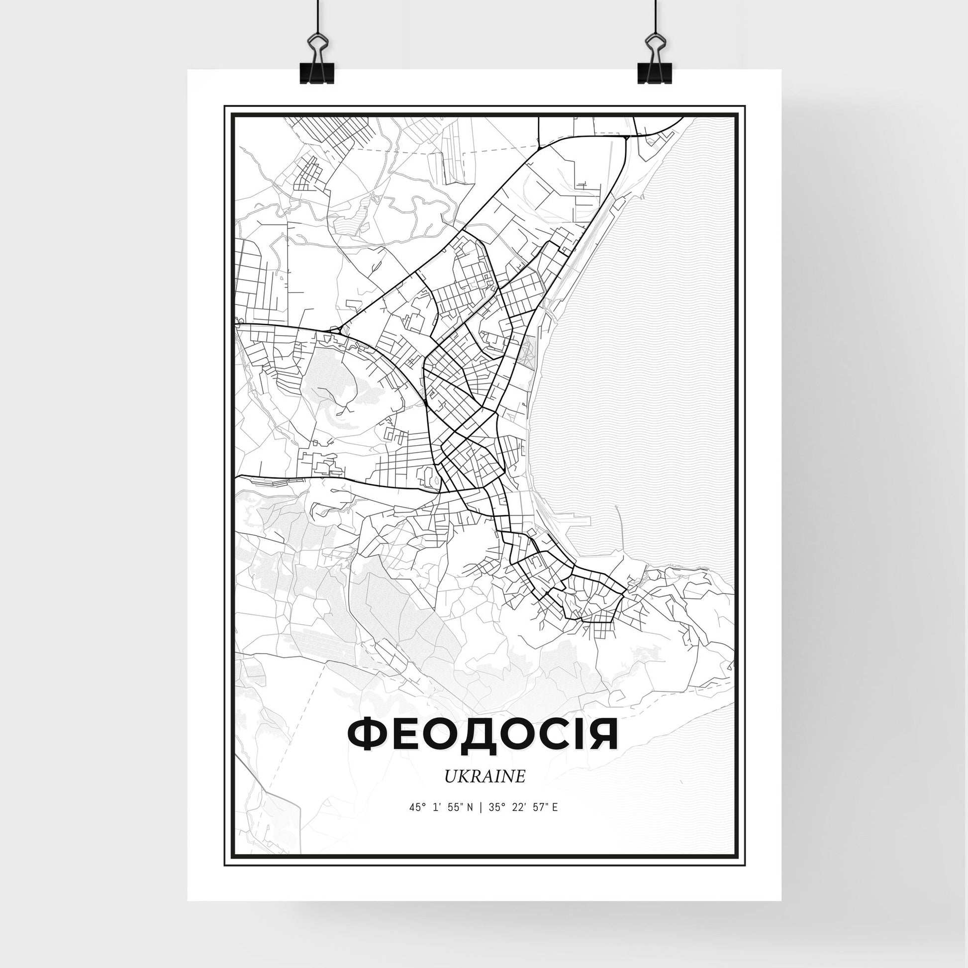 Feodosiya Ukraine - Premium City Map Poster