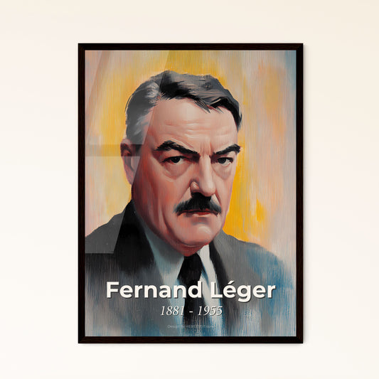 Portrait of Fernand Léger, 1881 - 1955. Impressionistic painting of a man with a mustache.