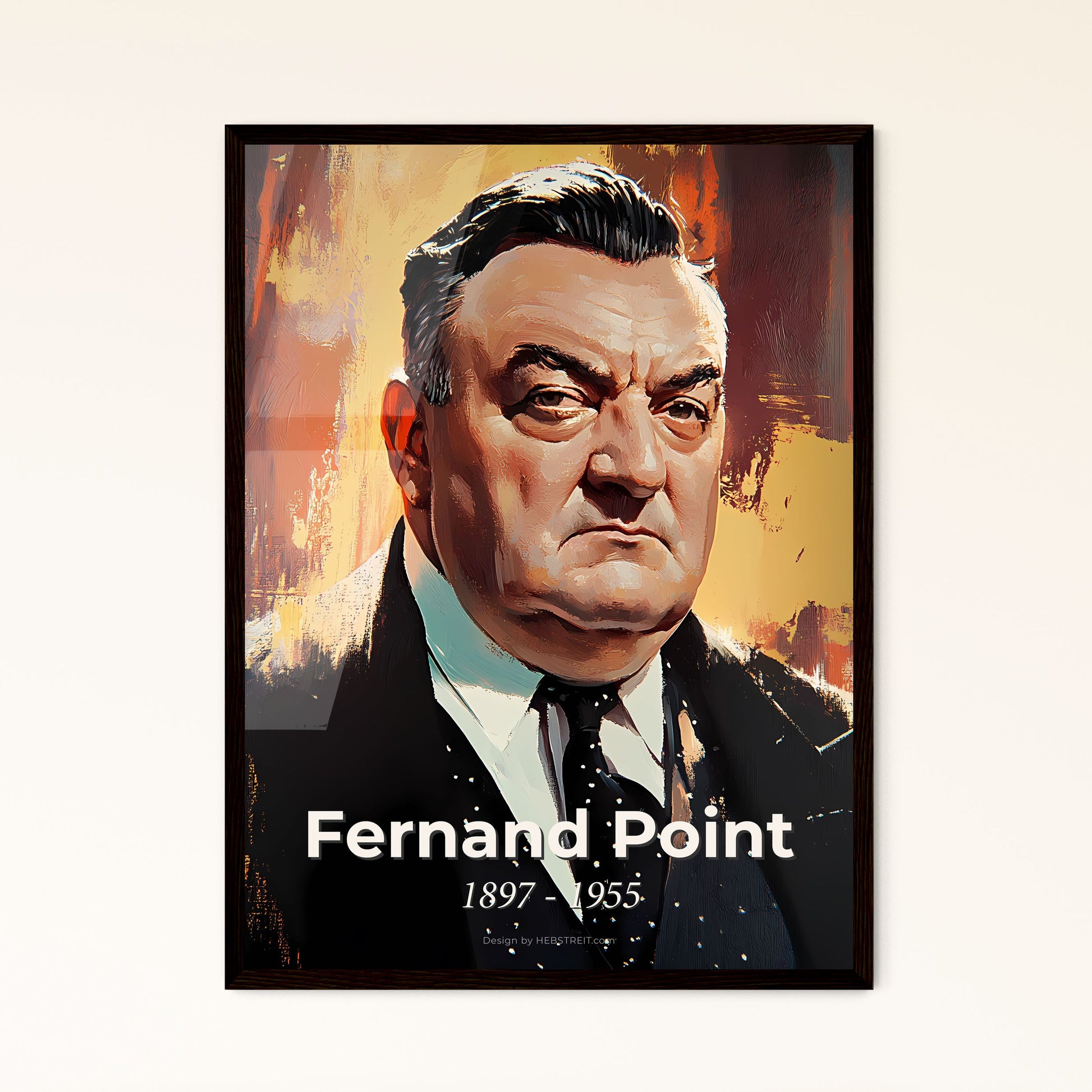 Portrait of Fernand Point, 1897 - 1955. Impressionistic painting of a man in a suit.