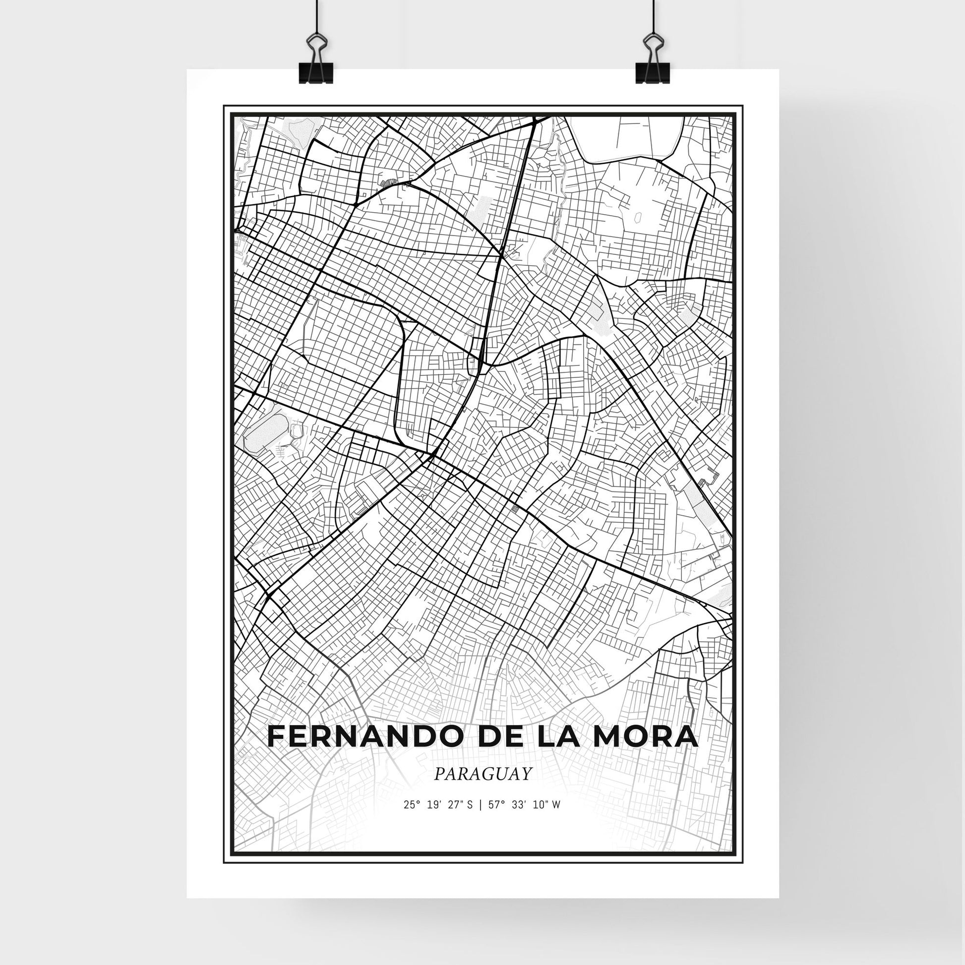 Fernando de la Mora Paraguay - Premium City Map Poster