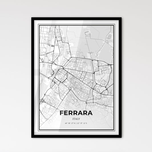 Ferrara Italy - Scandinavian Style City Map for Modern Home Decor