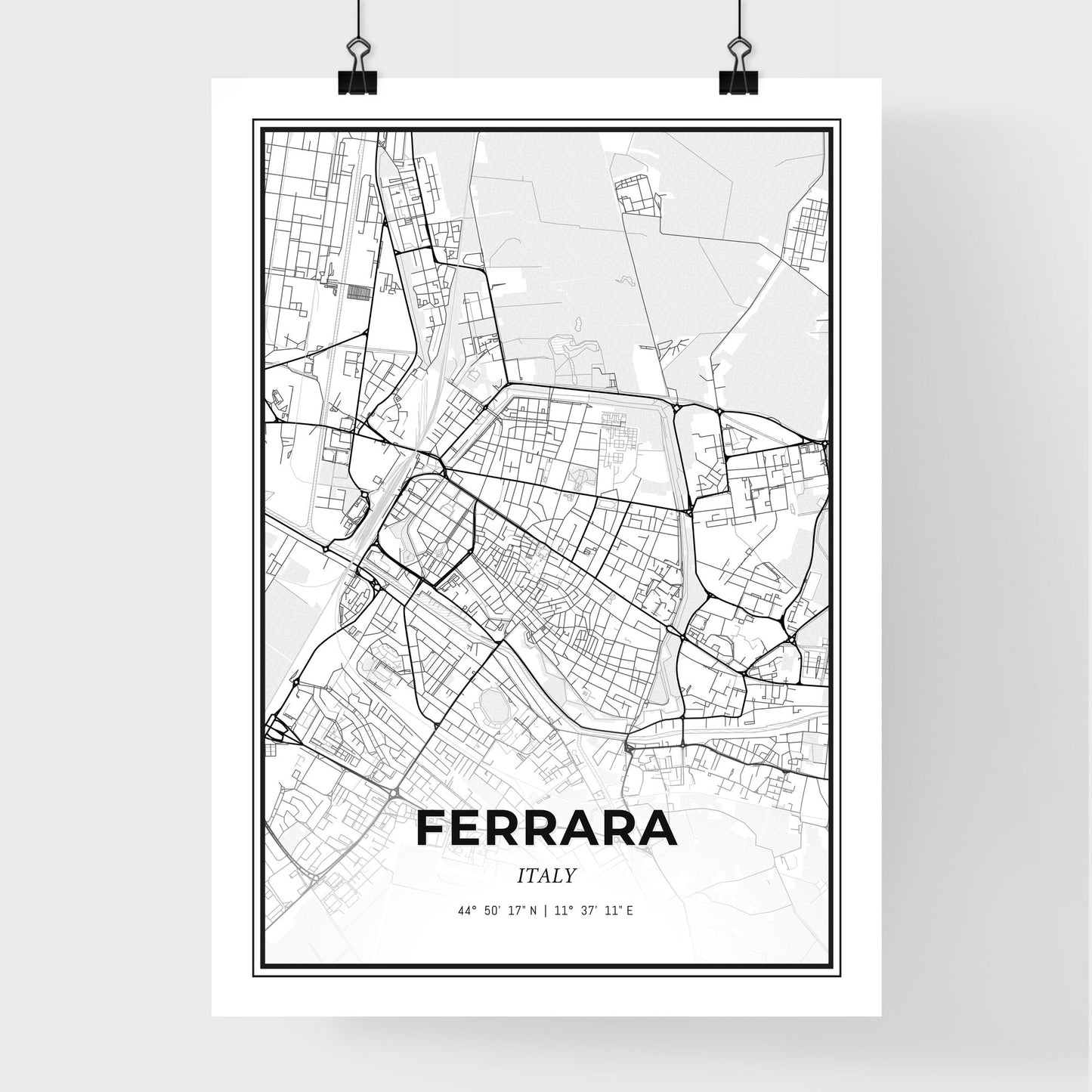 Ferrara Italy - Premium City Map Poster