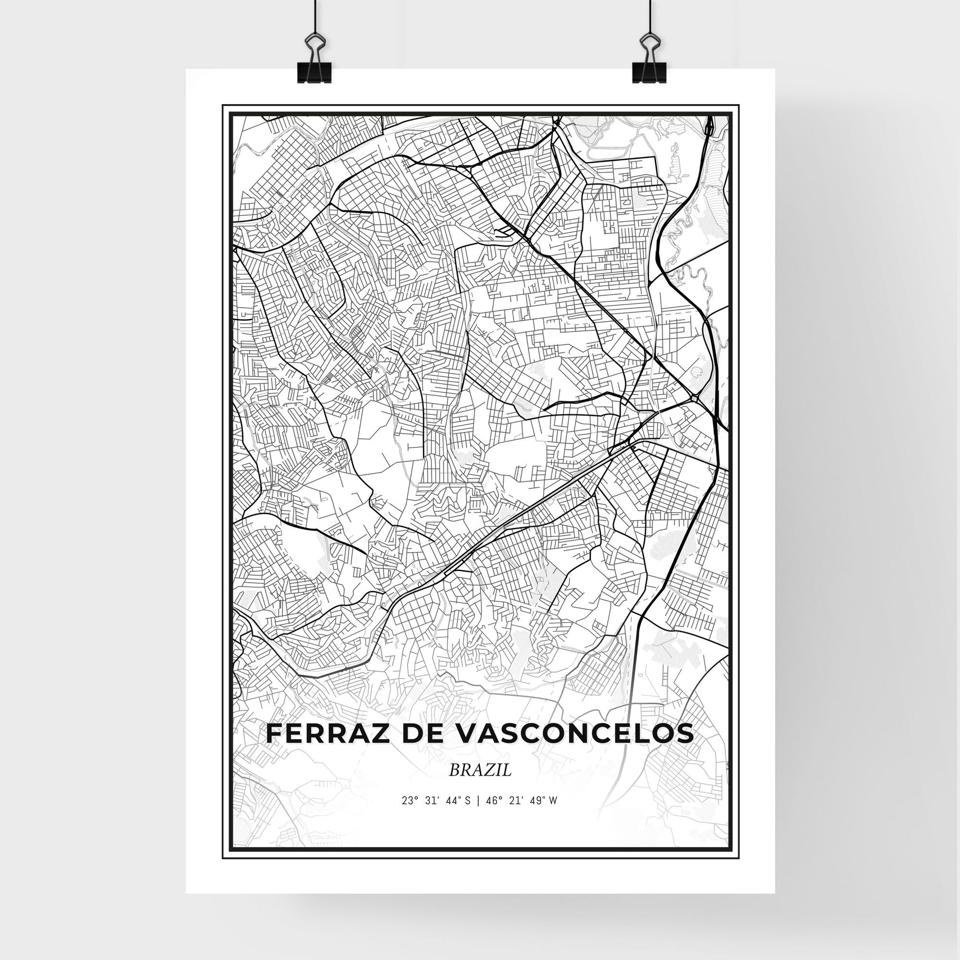 Ferraz de Vasconcelos Brazil - Premium City Map Poster