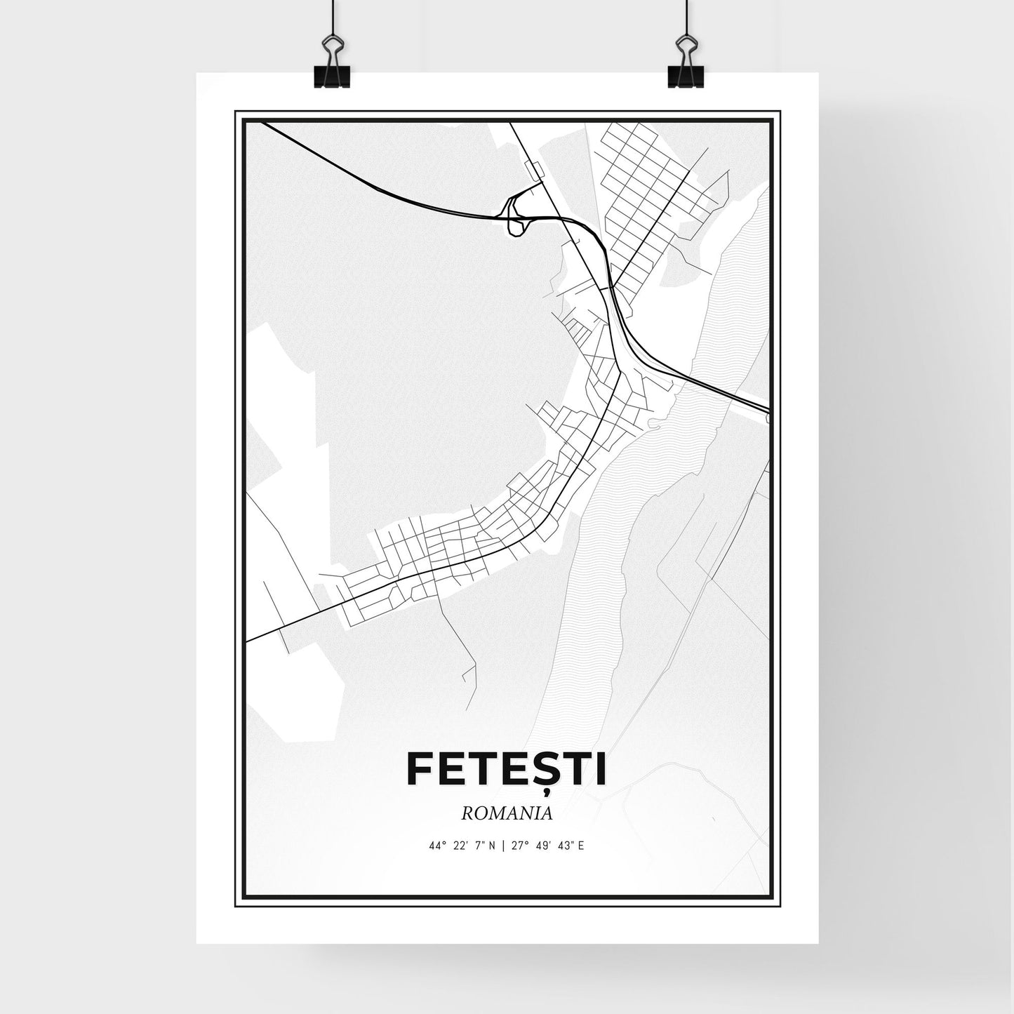 Fetești Romania - Premium City Map Poster