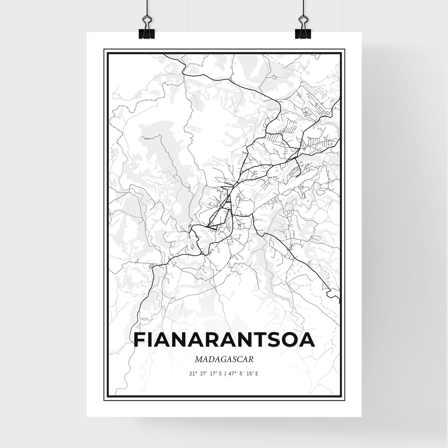 Fianarantsoa Madagascar - Premium City Map Poster