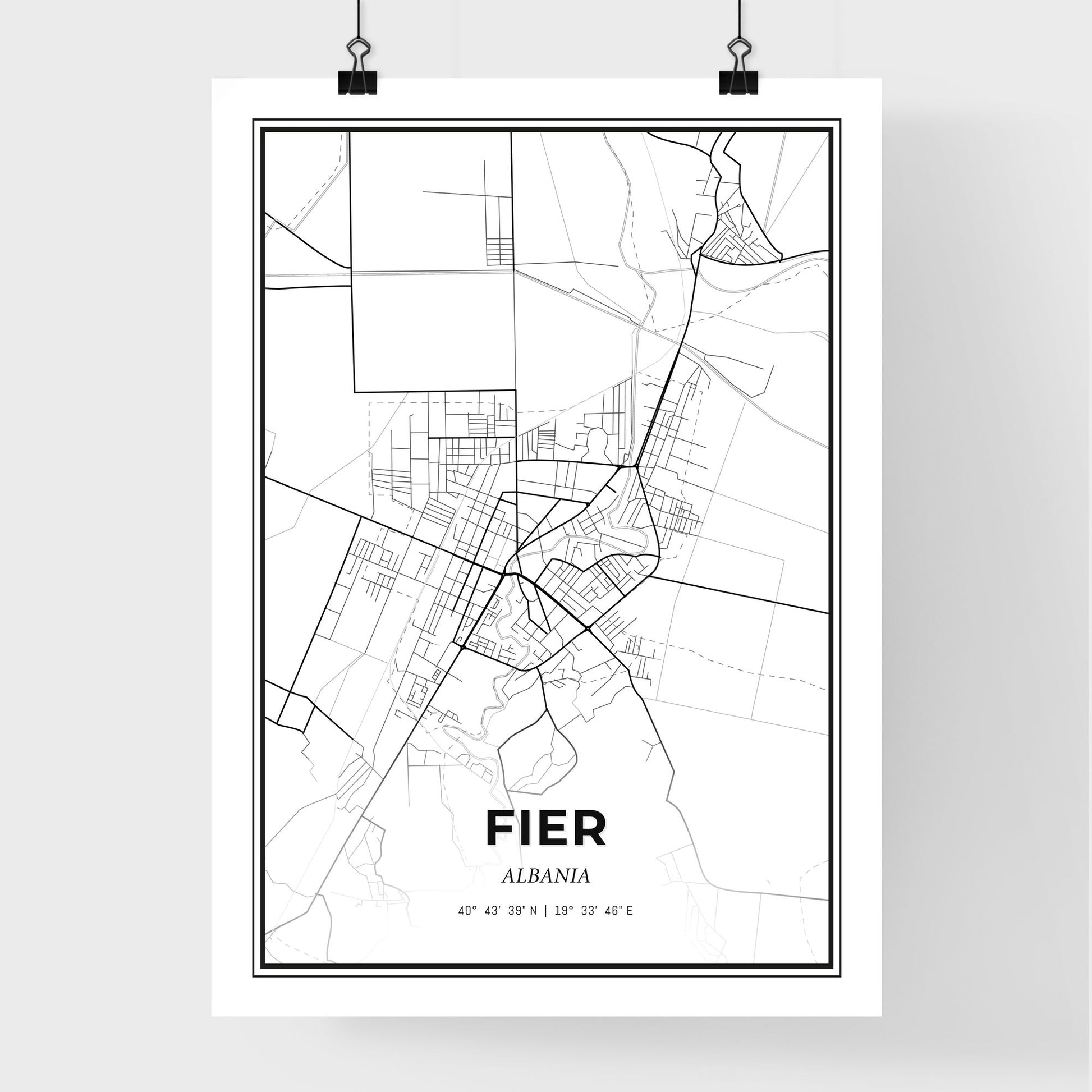 Fier Albania - Premium City Map Poster