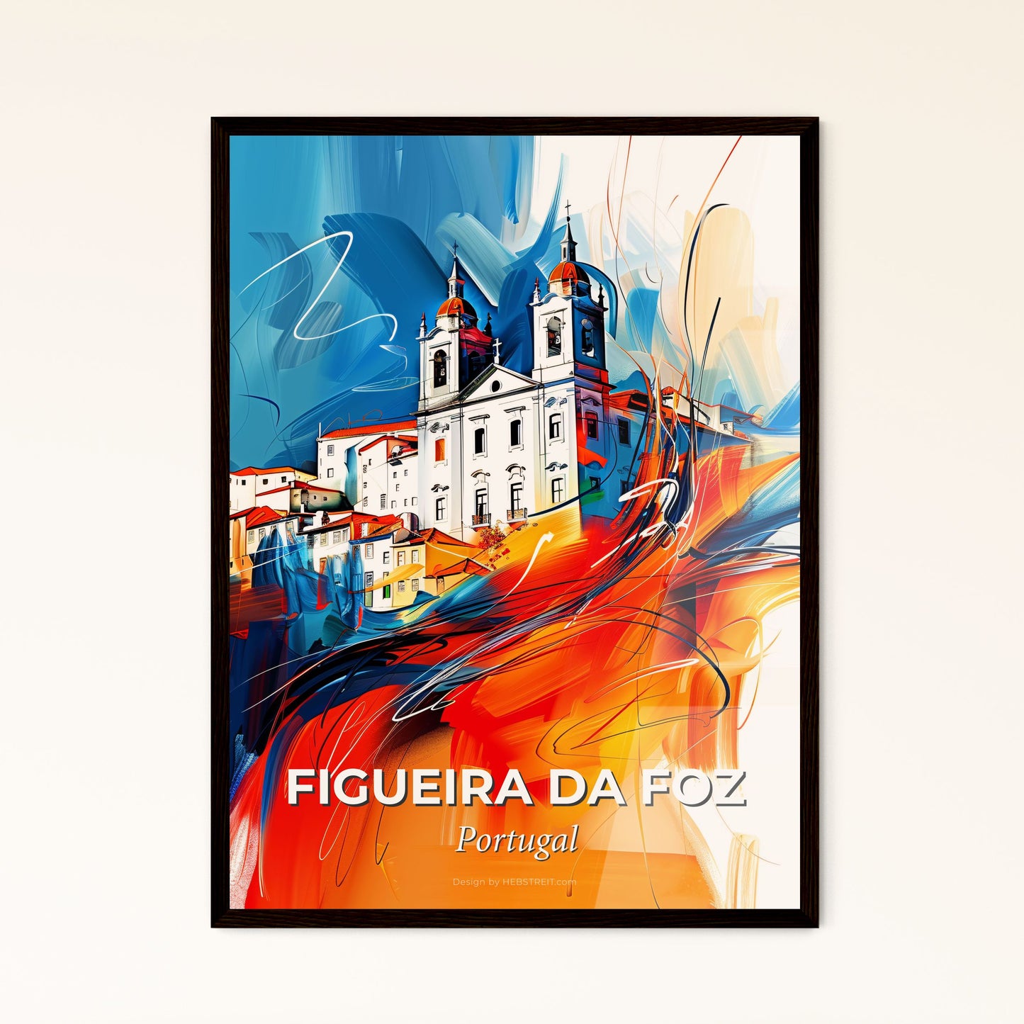 Vibrant Figueira Da Foz, Portugal - A Painting Of A Building