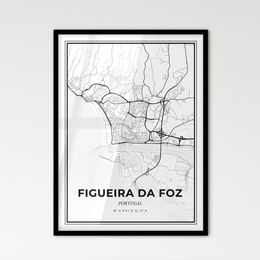 Figueira da Foz Portugal - Scandinavian Style City Map for Modern Home Decor